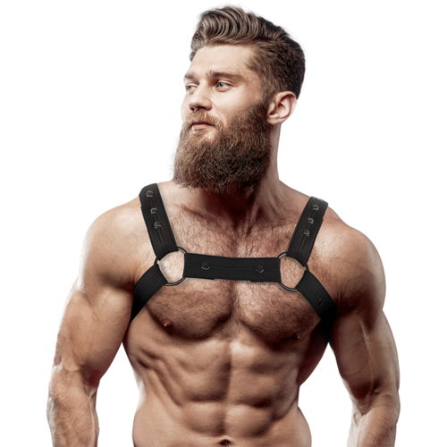 FETISH SUBMISSIVE ATTITUDE - ARNÉS DEPORTIVO AJUSTABLE NEOPRENO PECHO HOMBRE