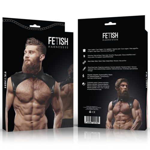 FETISH SUBMISSIVE ATTITUDE - ARNÉS BRIGADE AJUSTABLE ECOPIEL CUELLO HOMBRE