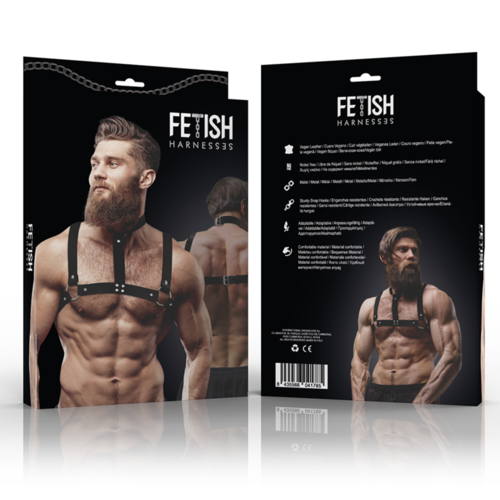 FETISH SUBMISSIVE ATTITUDE - ARNS AJUSTABLE ECOPIEL PECHO CON COLLAR HOMBRE