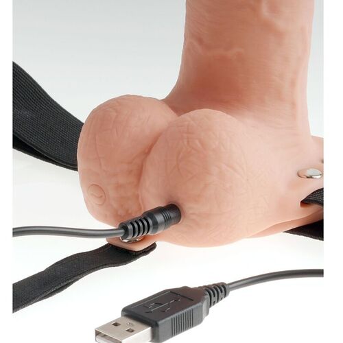 FETISH FANTASY SERIES - ARNES AJUSTABLE PENE REALISTICO CON TESTICULOS RECARGABLE Y VIBRADOR 23 CM