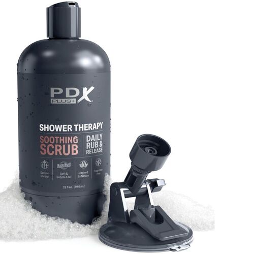 PDX PLUS - MASTURBADOR STROKER DISEÑO DISCRETO DE BOTE CHAMPU SOOTHING SCRUB CARAMELO