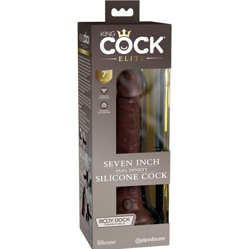 KING COCK - ELITE DILDO REALISTICO SILICONA 17.8 CM MARRON