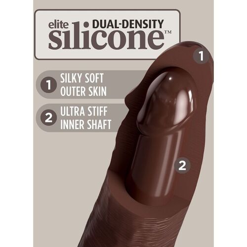 KING COCK - ELITE DILDO REALISTICO SILICONA 20.3 CM MARRON