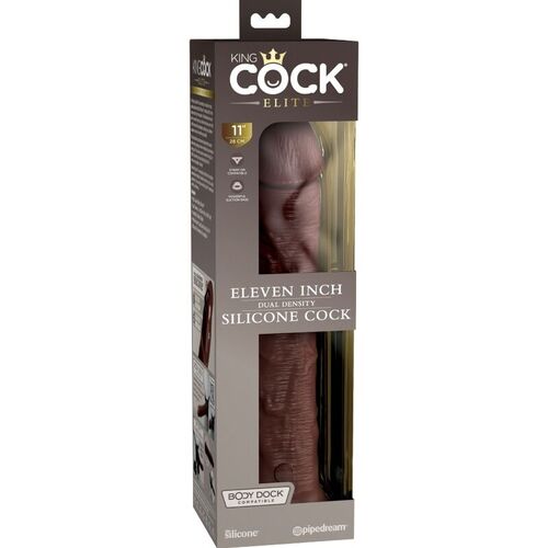 KING COCK ELITE - DILDO REALISTICO SILICONA 28 CM MARRON