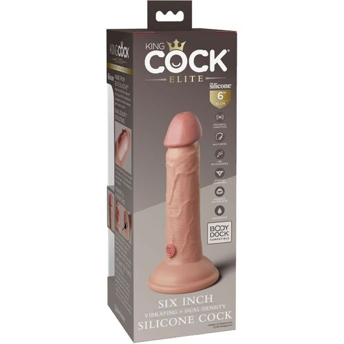 KING COCK ELITE - DILDO REALISTICO VIBRADOR & SILICONA 15.2 CM