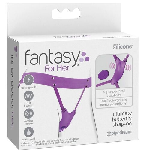 FANTASY FOR HER - ARNES MARIPOSA VIBRADOR, RECARGABLE & CONTROL REMOTO VIOLETA